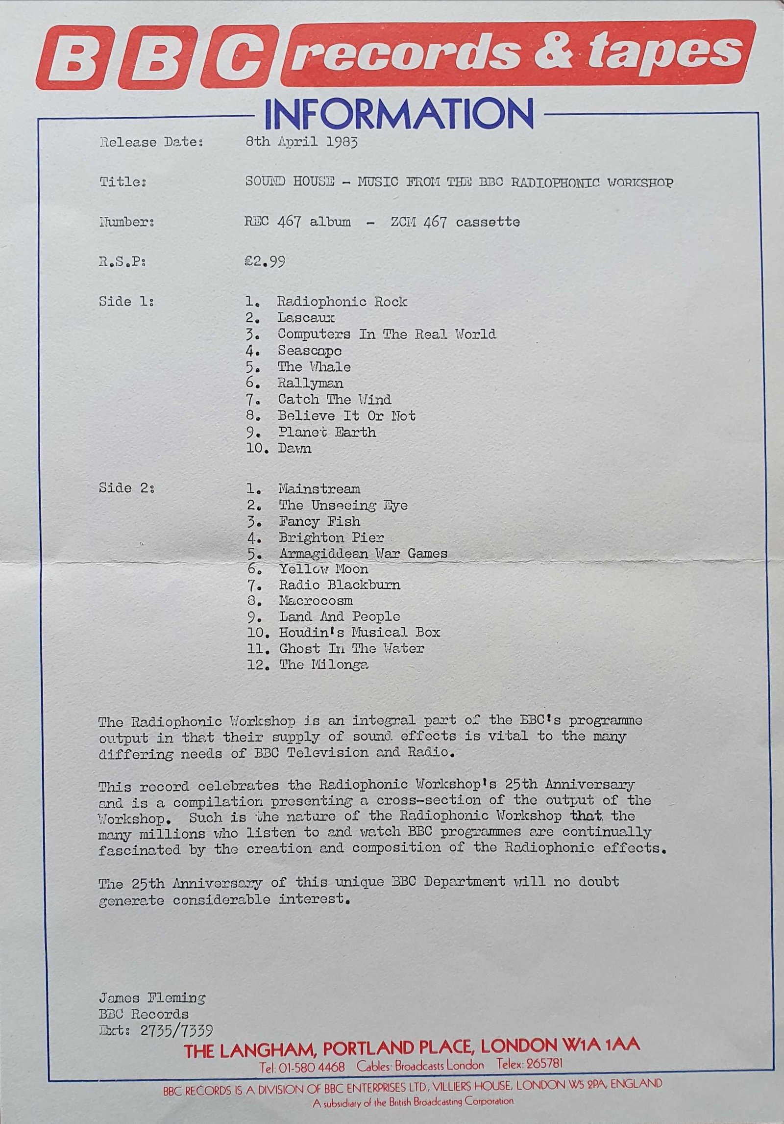 Inserts from REC 467